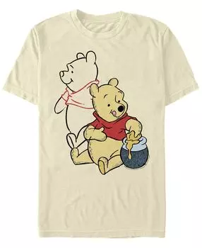 Мужская футболка с круглым вырезом и короткими рукавами pooh line art Fifth Sun