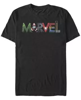 Мужская футболка с круглым вырезом и короткими рукавами с надписью marvel fan letters Fifth Sun, черный