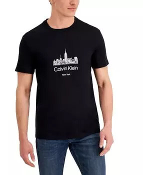 Мужская футболка с круглым вырезом и логотипом NYC Skyline Calvin Klein