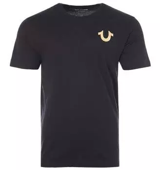 Мужская футболка с круглым вырезом и принтом на спине из фольги Будды True Religion, черный