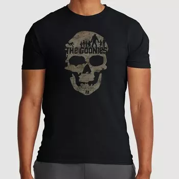 Мужская футболка с круглым вырезом и рисунком черепа The Goonies Treasure Map Licensed Character, черный