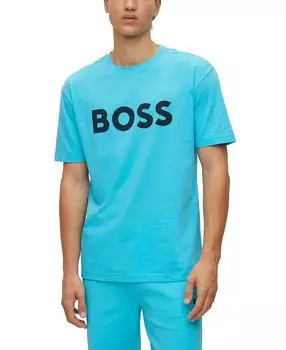 Мужская футболка с круглым вырезом из джерси с логотипом boss Hugo Boss, мульти