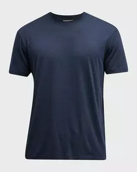 Мужская футболка с круглым вырезом из лиоцелла и хлопка TOM FORD, цвет Marine Blue