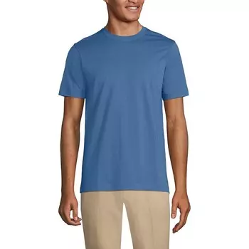 Мужская футболка с круглым вырезом Lands End Supima Lands' End, цвет Mariner Blue