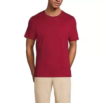 Мужская футболка с круглым вырезом Lands End Supima Lands' End, цвет Oxblood Red