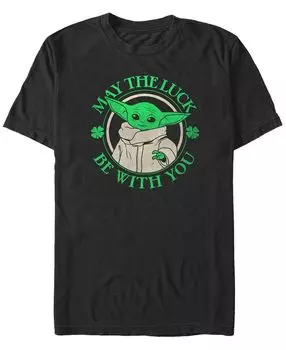 Мужская футболка с круглым вырезом luck of the grogu с короткими рукавами Fifth Sun, черный