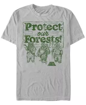 Мужская футболка с круглым вырезом protect our forest с короткими рукавами Fifth Sun, серебряный
