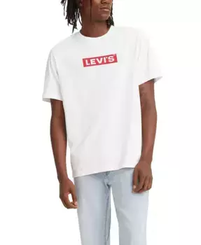 Мужская футболка с круглым вырезом Relaxed Fit Box Tab Logo Levi's, белый