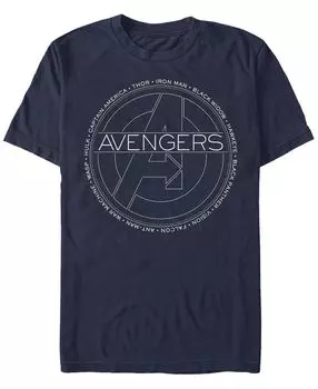 Мужская футболка с круглым вырезом с короткими рукавами avengers names Fifth Sun, синий