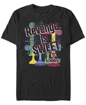 Мужская футболка с круглым вырезом с короткими рукавами и надписью sorry revenge Fifth Sun, черный