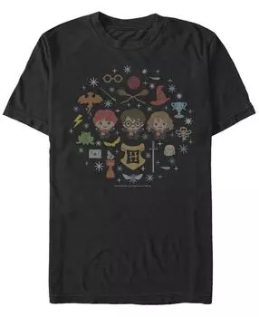 Мужская футболка с круглым вырезом с короткими рукавами needlepoint friends Fifth Sun, черный