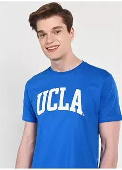 Мужская футболка с круглым вырезом со стандартным узором и принтом Ucla