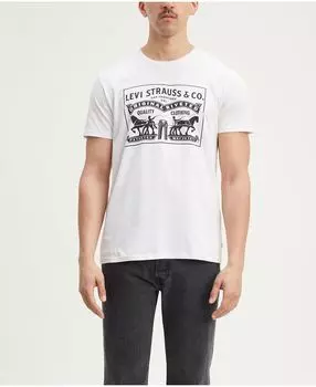 Мужская футболка с круглым вырезом стандартного кроя с графикой 2-horse Levi's, белый