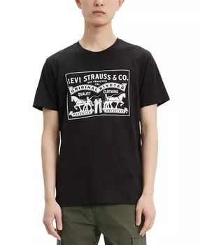 Мужская футболка с круглым вырезом стандартного кроя с графикой 2-horse Levi's, черный
