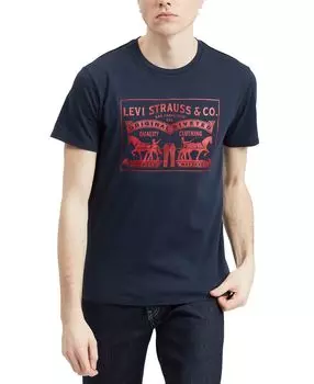 Мужская футболка с круглым вырезом стандартного кроя с графикой 2-horse Levi's, мульти