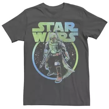 Мужская футболка с круглым вырезом «Звездные войны Боба Фетт» Rainbow Fett Licensed Character