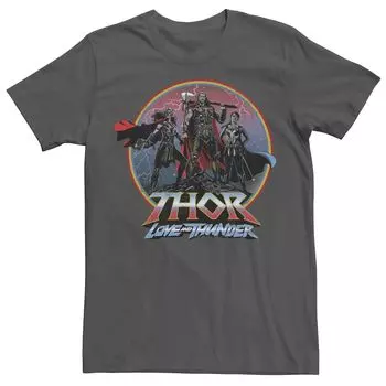 Мужская футболка с круглым значком Marvel Thor Love And Thunder Asgardians Licensed Character