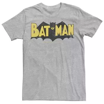 Мужская футболка с крупным текстовым логотипом DC Comics Batman Licensed Character