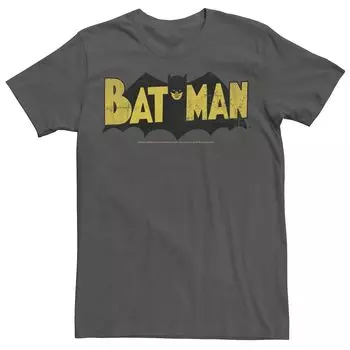 Мужская футболка с крупным текстовым логотипом DC Comics Batman Licensed Character