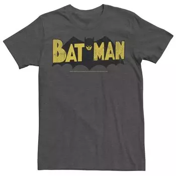 Мужская футболка с крупным текстовым логотипом DC Comics Batman Licensed Character