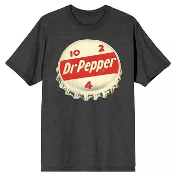Мужская футболка с крышкой для бутылки в стиле ретро Dr. Pepper Licensed Character, серый