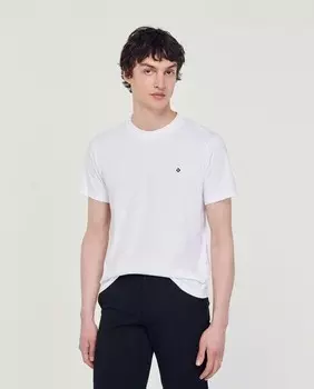 Мужская футболка с квадратным крестом и короткими рукавами Sandro, белый