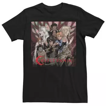 Мужская футболка с квадратным плакатом Netflix Castlevania Group Licensed Character