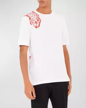 Мужская футболка с леопардовым логотипом Ferragamo