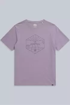 Мужская футболка с линейным принтом jacob Animal, фиолетовый