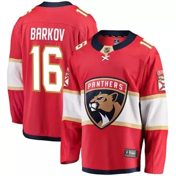 Мужская футболка с логотипом Александра Баркова Red Florida Panthers Premier Breakaway Player Fanatics