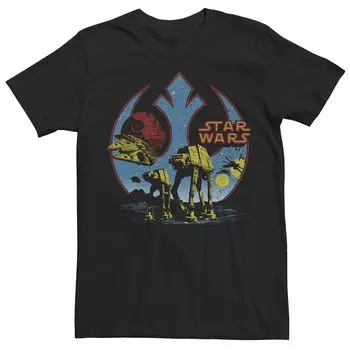 Мужская футболка с логотипом AT Walkers Millennium Falcon Death Star Rebel Star Wars