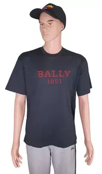 Мужская футболка с логотипом Bally 6303588 из 100% органического хлопка с чернилами, синий
