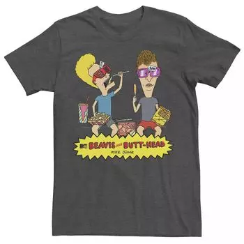 Мужская футболка с логотипом Beavis & Butthead Snacks On The Curb Licensed Character