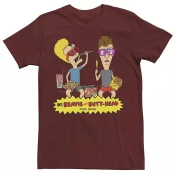 Мужская футболка с логотипом Beavis & Butthead Snacks On The Curb Licensed Character