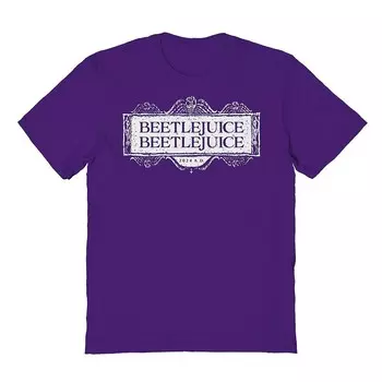 Мужская футболка с логотипом Beetlejuice Beetlejuice и рисунком Licensed Character, фиолетовый