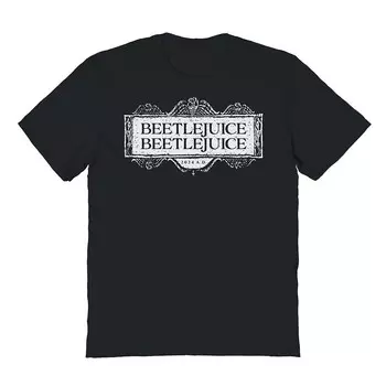 Мужская футболка с логотипом Beetlejuice Beetlejuice и рисунком Licensed Character, черный