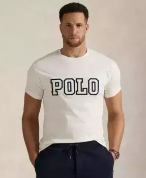 Мужская футболка с логотипом Big & Tall Polo Ralph Lauren, слоновая кость/кремовый