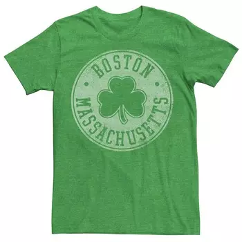 Мужская футболка с логотипом Boston Massachusetts Shamrock Licensed Character, цвет Kelly Heather