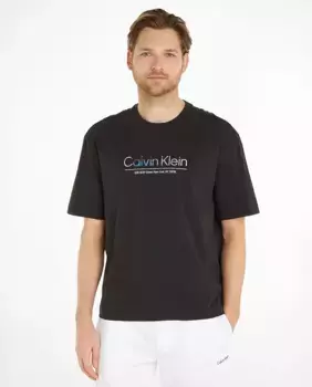 Мужская футболка с логотипом Calvin Klein, черный