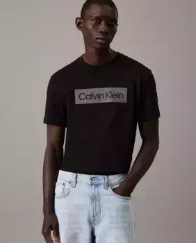Мужская футболка с логотипом Calvin Klein, черный