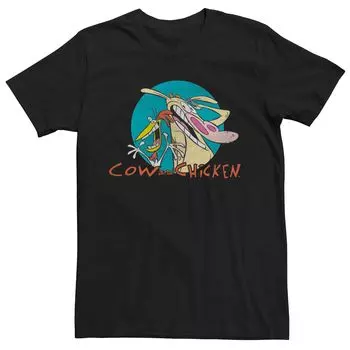 Мужская футболка с логотипом Cartoon Network и портретом коровы и курицы Licensed Character
