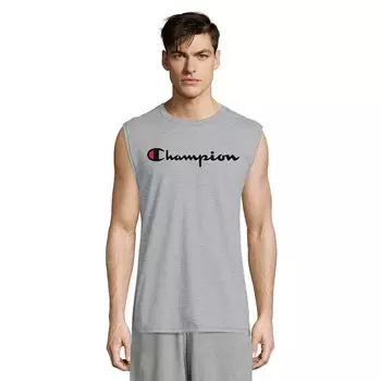 Мужская футболка с логотипом Champion и мускулистой графикой, цвет Oxford Gray