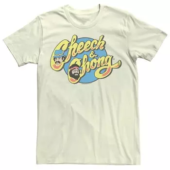 Мужская футболка с логотипом Cheech And Chong 2 Heads Licensed Character, цвет Natural