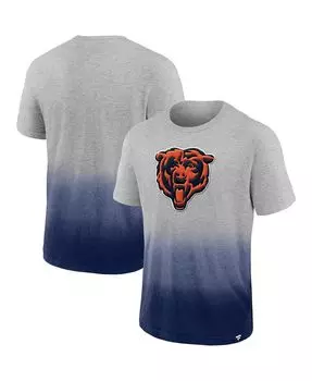 Мужская футболка с логотипом chicago bears team цвета омбре в меланжево-сером и темно-синем цветах Fanatics, мульти