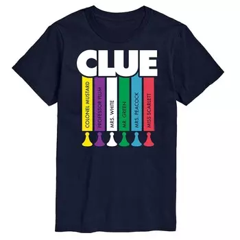 Мужская футболка с логотипом Clue и графическим рисунком Licensed Character, темно-синий