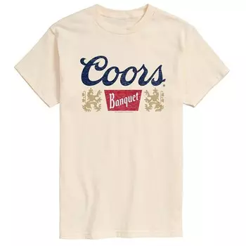 Мужская футболка с логотипом Coors Banquet и графическим рисунком Licensed Character, бежевый