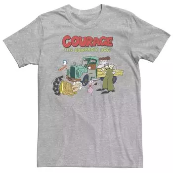 Мужская футболка с логотипом Courage The Cowardly Dog Scene Licensed Character