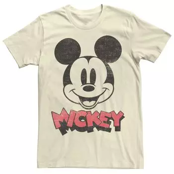 Мужская футболка с логотипом Disney Mickey And Friends Mickey Big Face Licensed Character