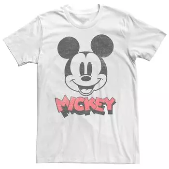 Мужская футболка с логотипом Disney Mickey And Friends Mickey Big Face Licensed Character, белый