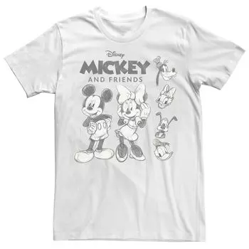 Мужская футболка с логотипом Disney Mickey and Friends Sketches Licensed Character